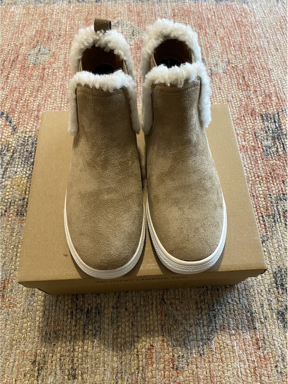 Lucky Brand Girls Ankle Boots Size 4 Tan/Brown Brushed Suede